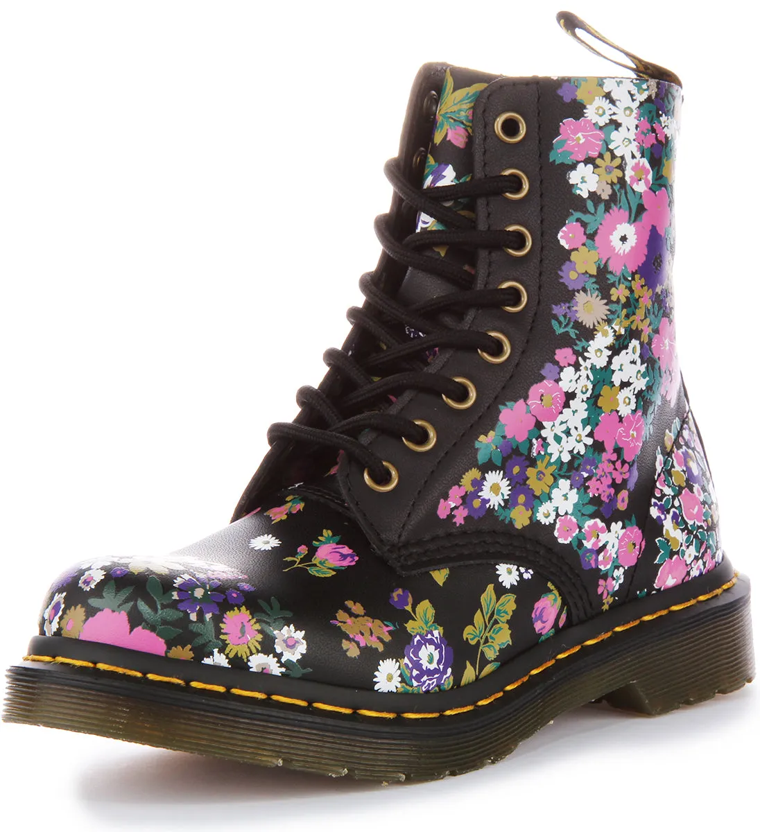 Dr Martens 1460 Pascal In Black Flower For Women