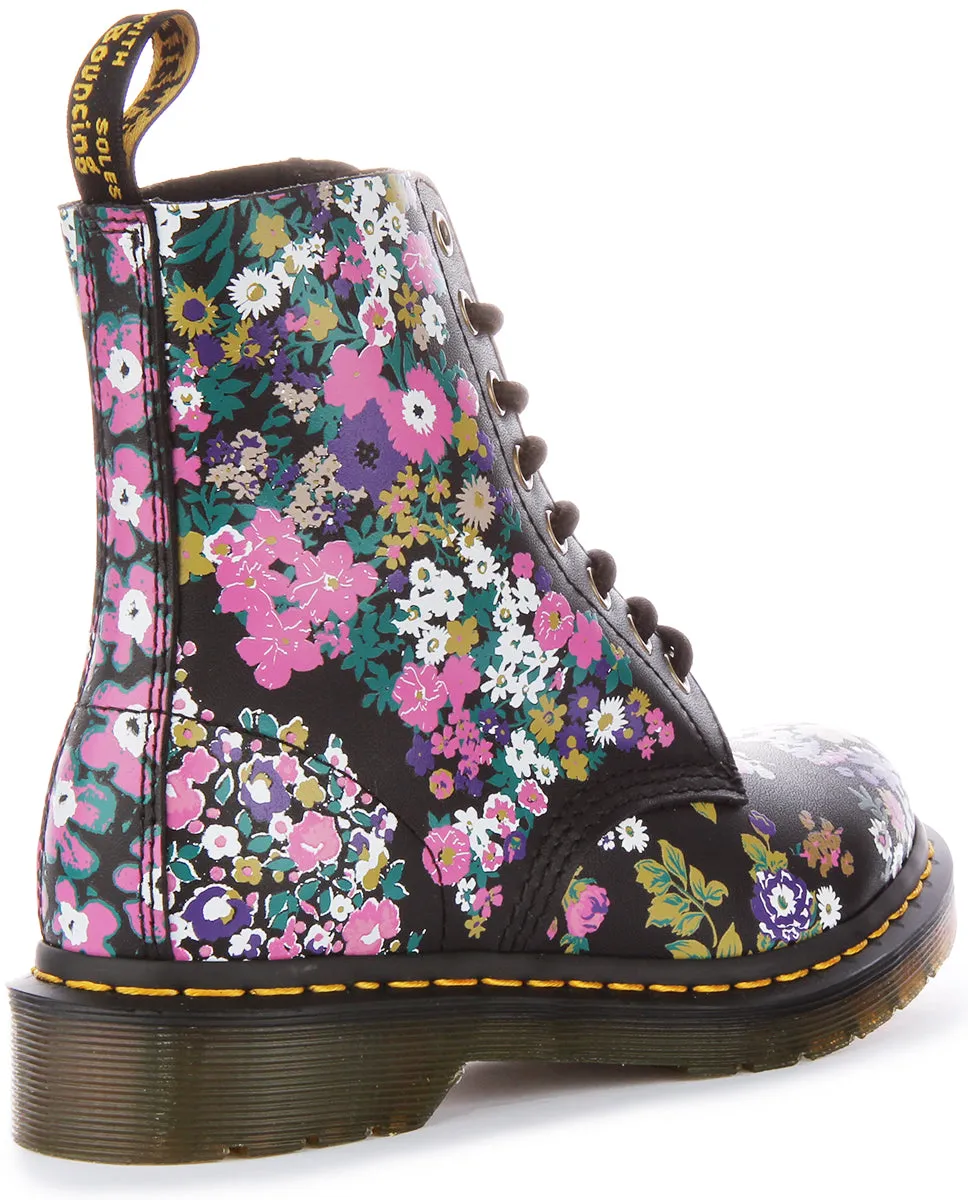 Dr Martens 1460 Pascal In Black Flower For Women