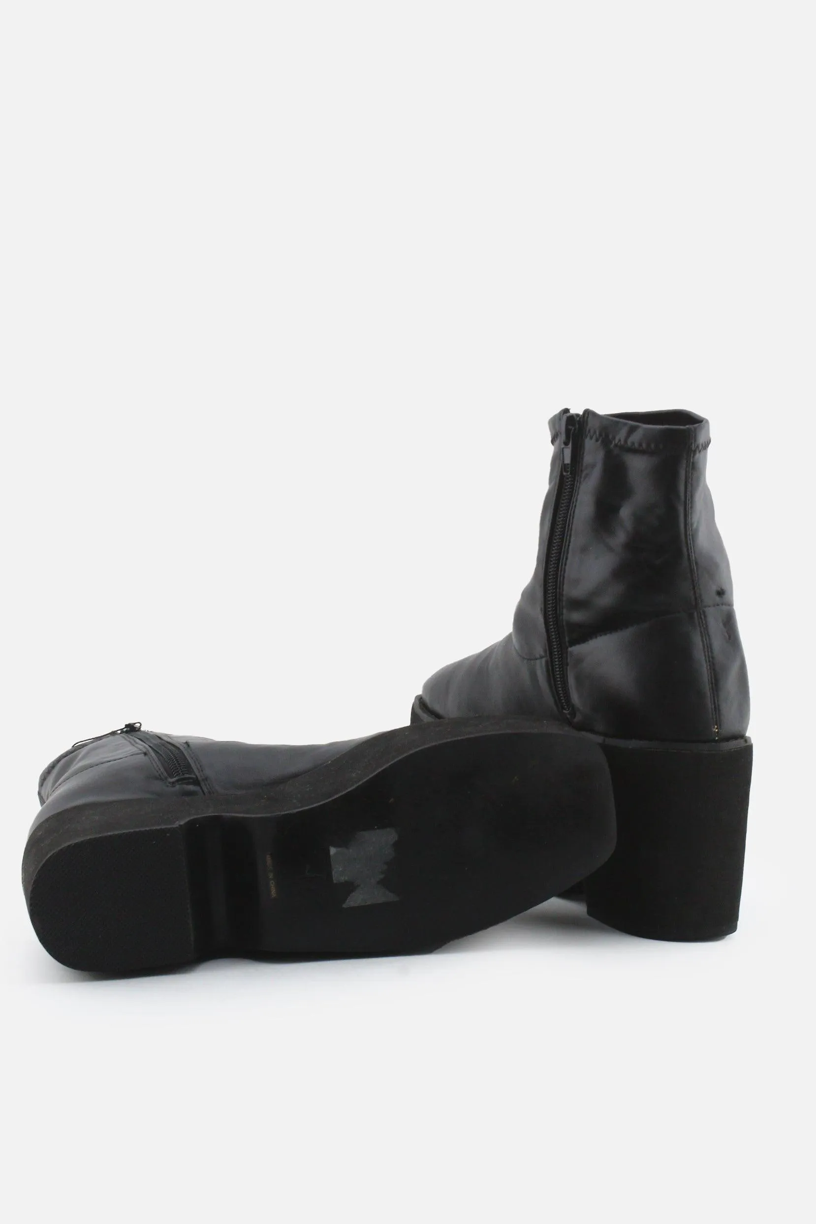 Emoda Zipper Wedge Ankle Boots | 100% Authentic Leather