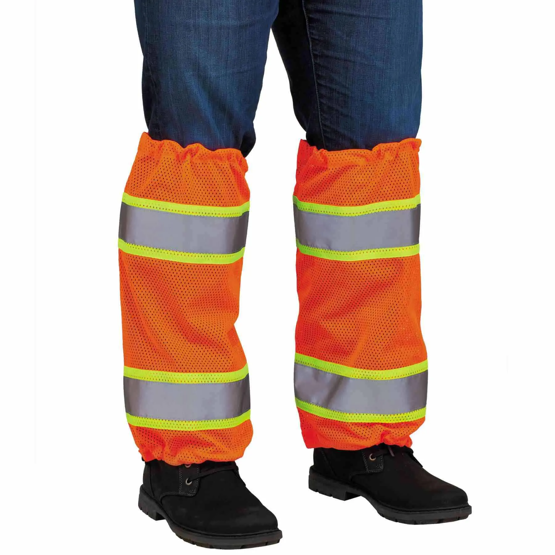 Ergodyne 29091 8009  Orange Class E Two-Tone Mesh Leg Gaiters