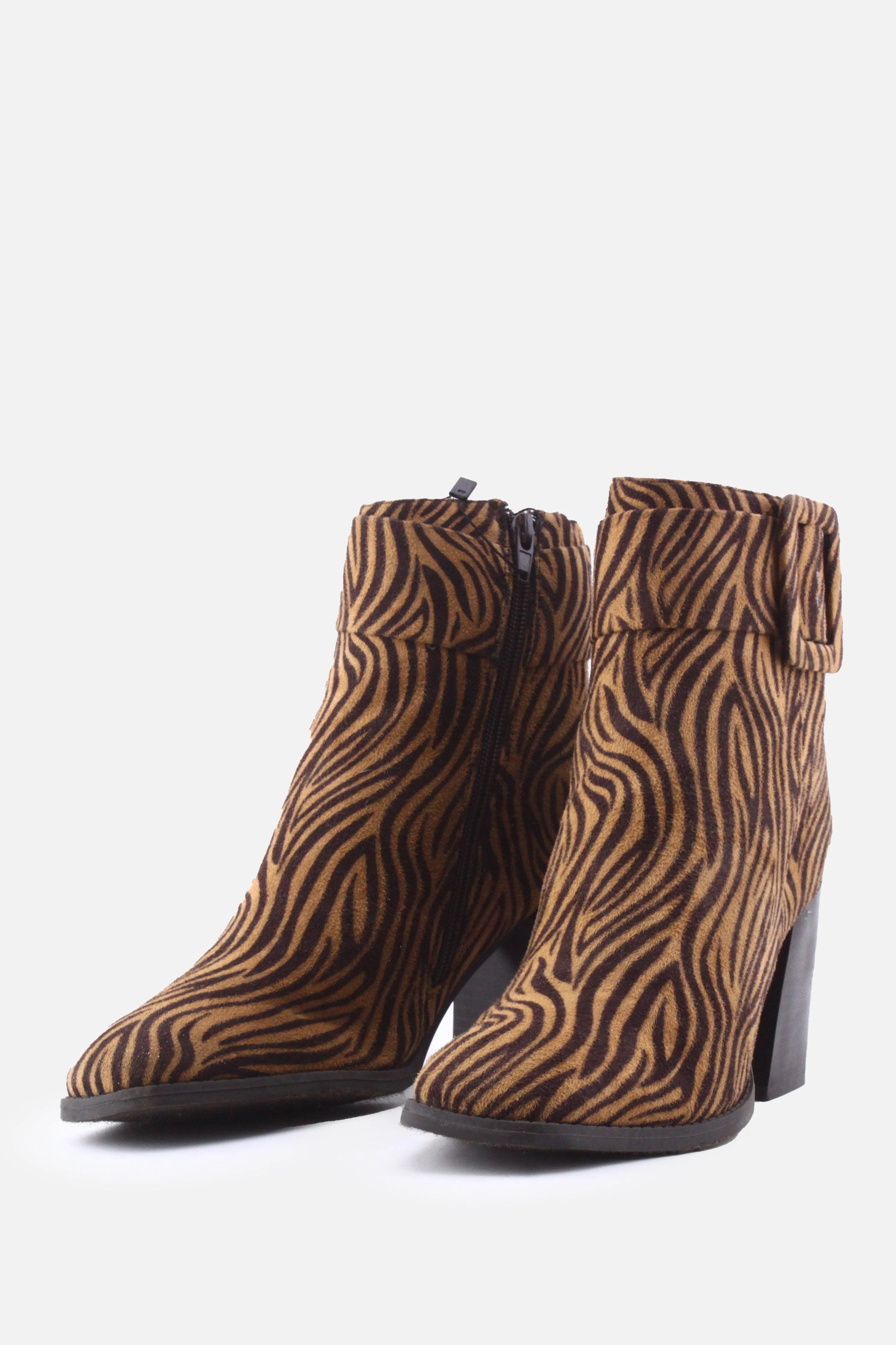 European Brand Zipper Block Ankle Boots | Suede