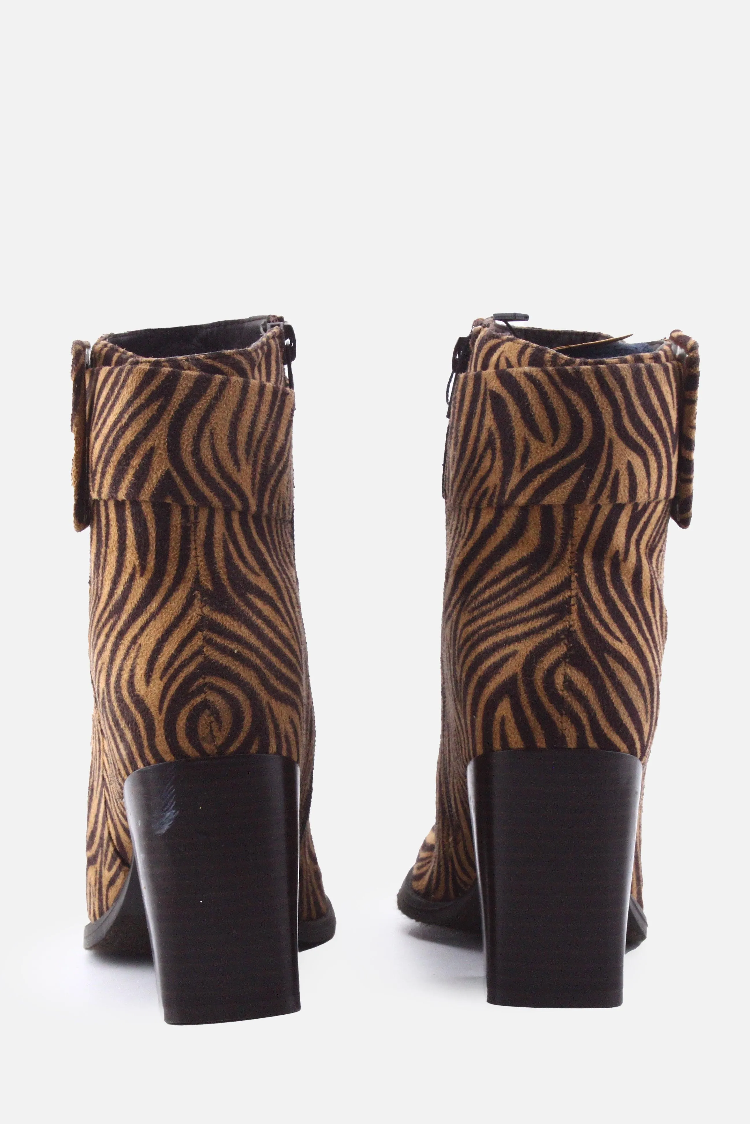 European Brand Zipper Block Ankle Boots | Suede