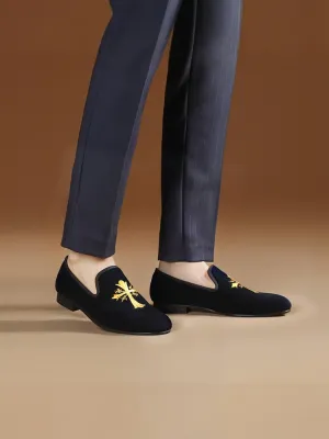 European version large size new style gold hand-embroidered velvet men's shoes loafers driving shoes smoking shoes