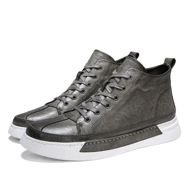 Fashion Black Men's leather casual flats shoes Driving Shoes For Men NEW Brand High quality Sneakers flats 67