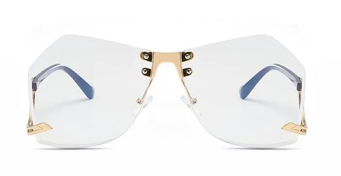 Fashion Women's 32g Alloy Gradient Irregular Frameless Sunglasses