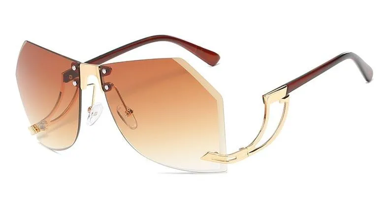 Fashion Women's 32g Alloy Gradient Irregular Frameless Sunglasses