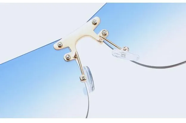 Fashion Women's 32g Alloy Gradient Irregular Frameless Sunglasses