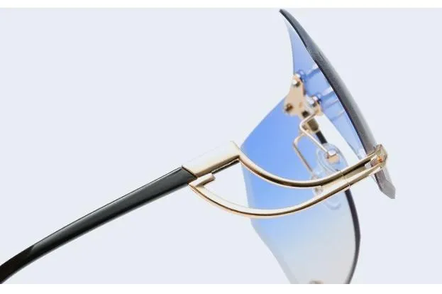 Fashion Women's 32g Alloy Gradient Irregular Frameless Sunglasses