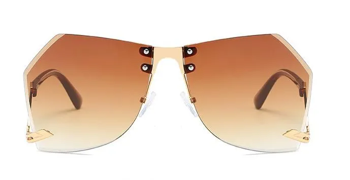 Fashion Women's 32g Alloy Gradient Irregular Frameless Sunglasses