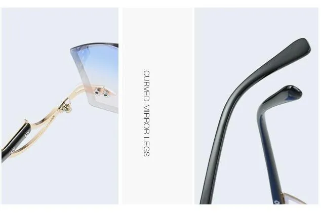 Fashion Women's 32g Alloy Gradient Irregular Frameless Sunglasses