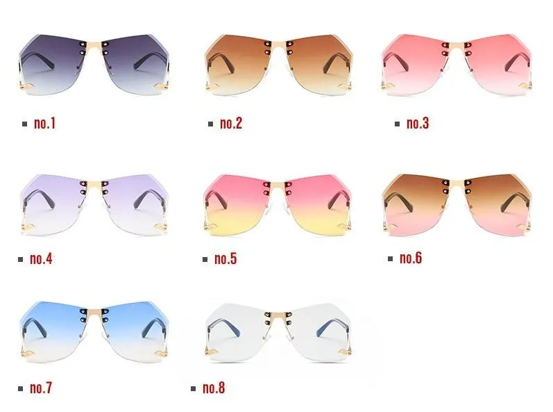 Fashion Women's 32g Alloy Gradient Irregular Frameless Sunglasses