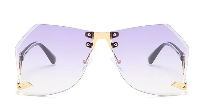 Fashion Women's 32g Alloy Gradient Irregular Frameless Sunglasses