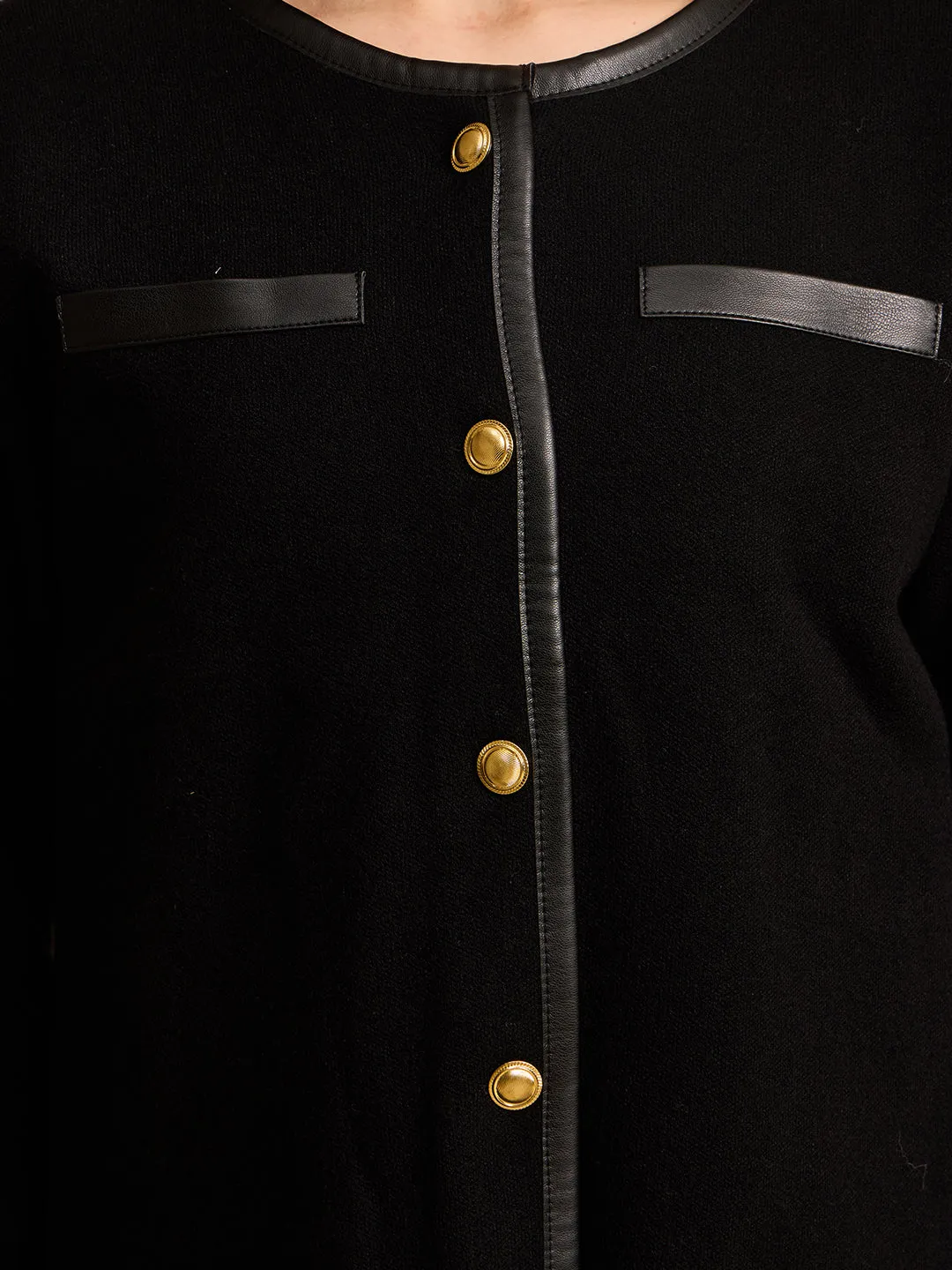 Faux Leather Detailed Jacket
