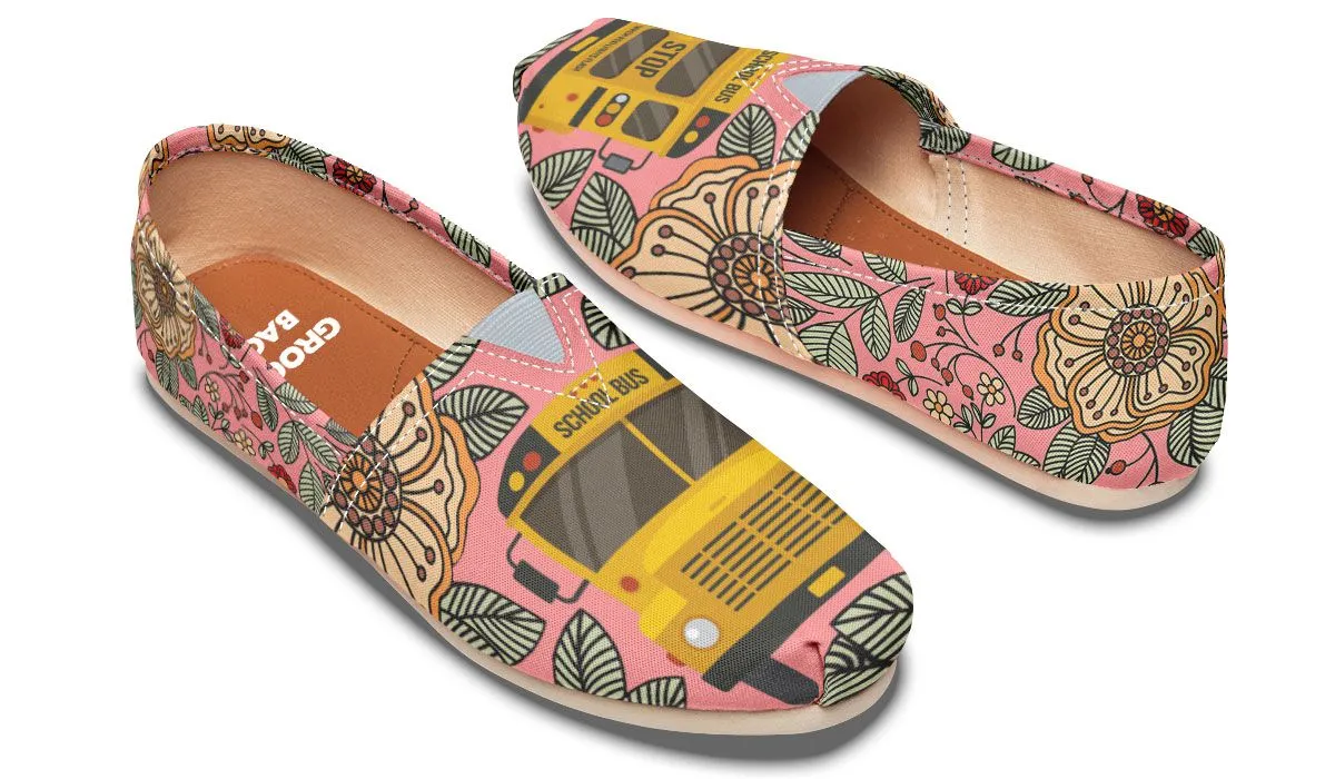 Floral School Bus Casual Shoes