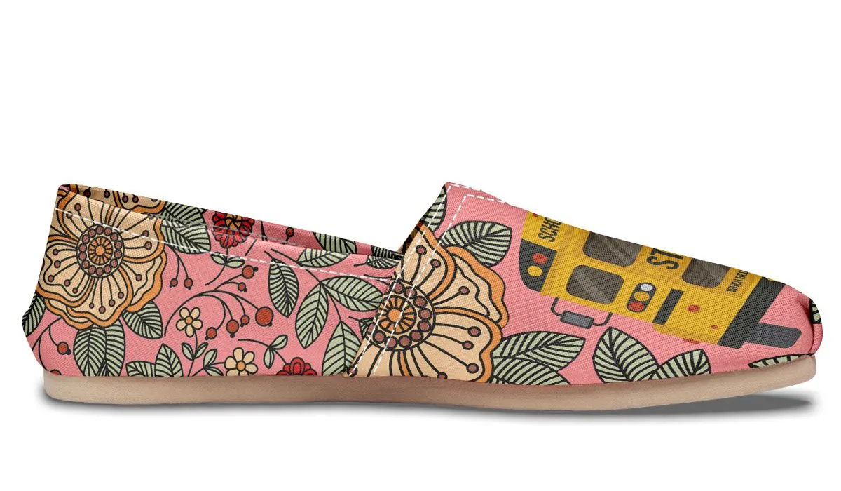Floral School Bus Casual Shoes