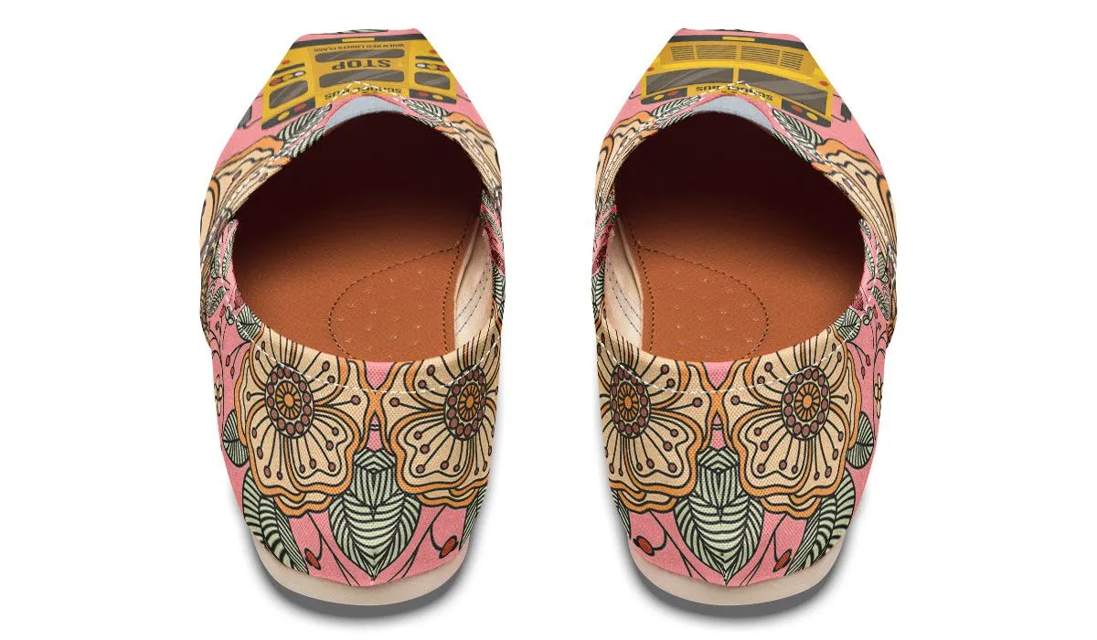 Floral School Bus Casual Shoes