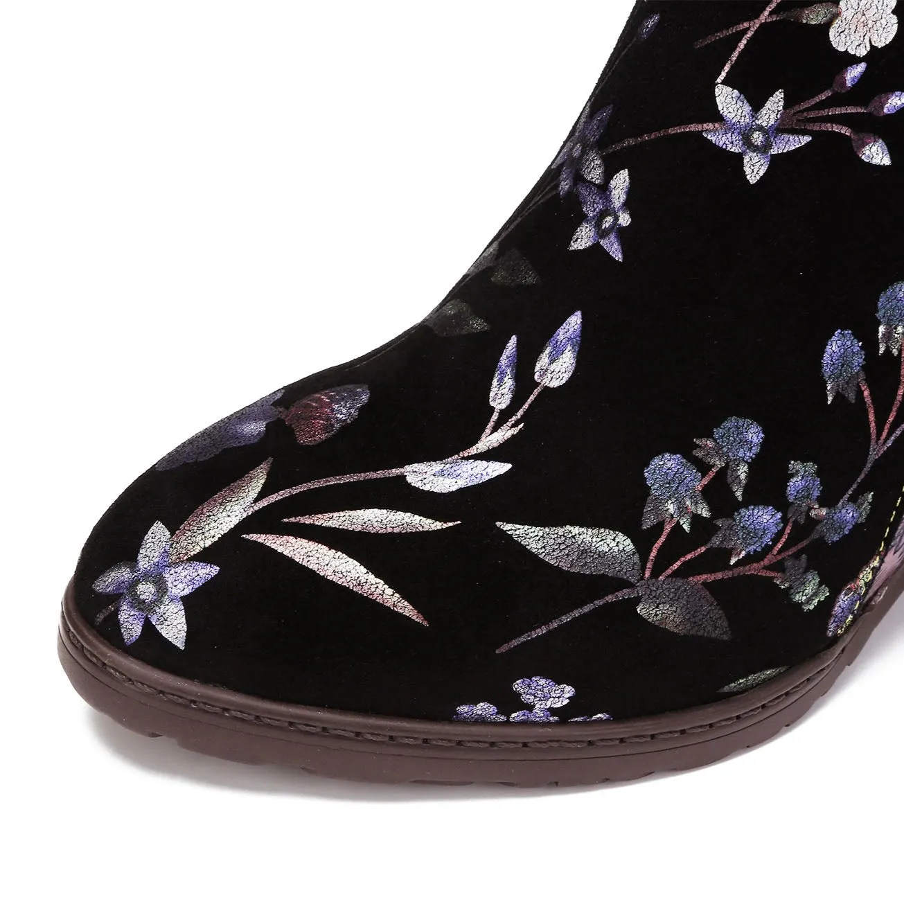 Genuine Leather Embossed Comfy Shoes
