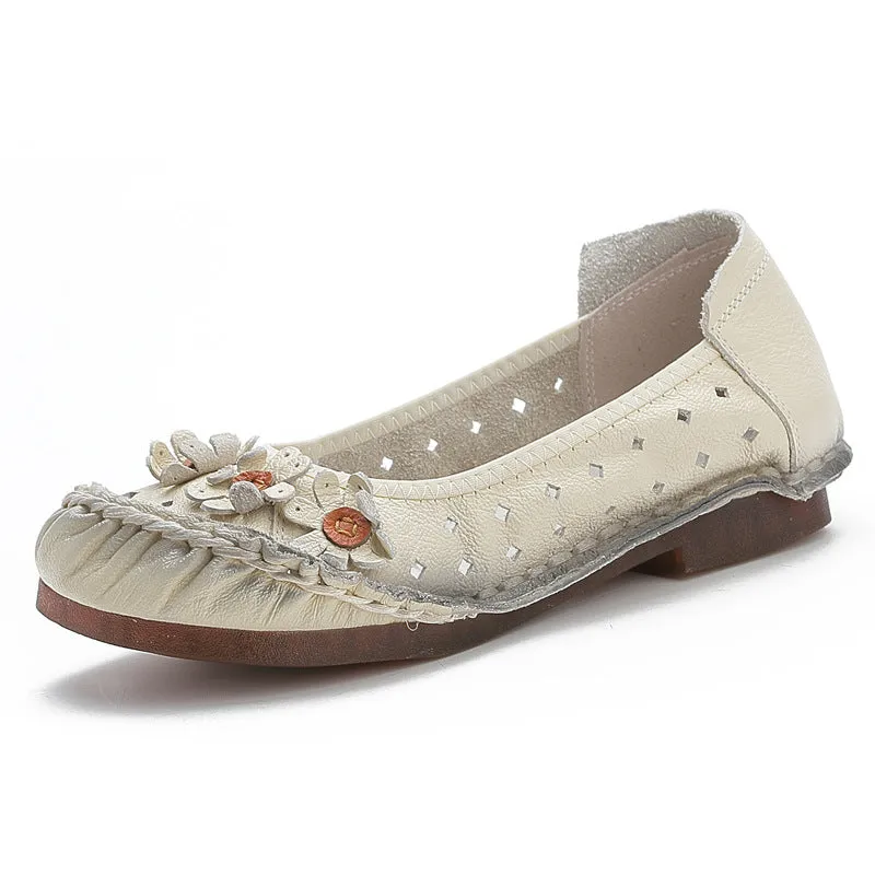 genuine leather plus-size women's single shoes