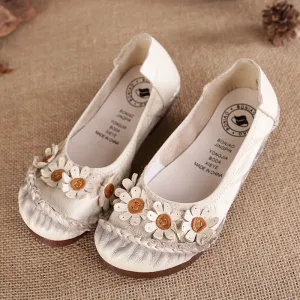 genuine leather plus-size women's single shoes