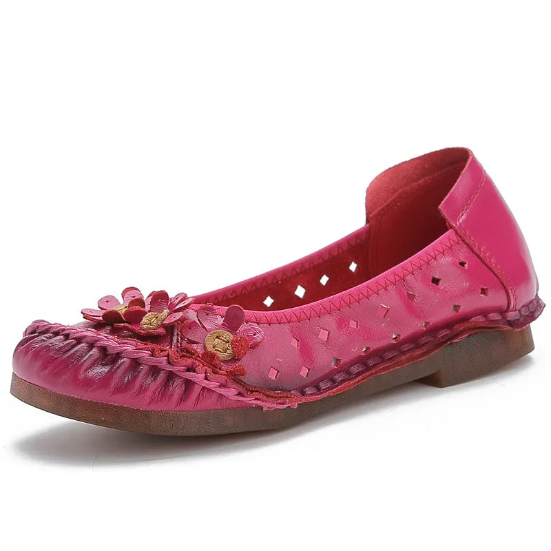 genuine leather plus-size women's single shoes