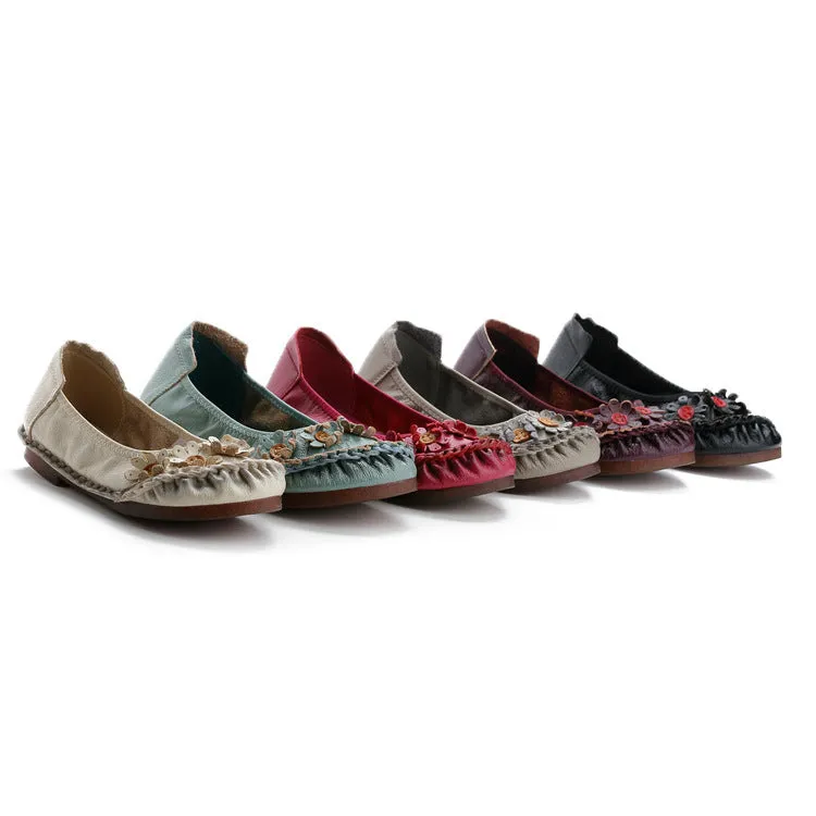 genuine leather plus-size women's single shoes