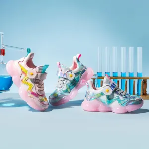 Girls Fashion Crystal Jelly Bottom Mesh Sneakers Small Daisy Shoes