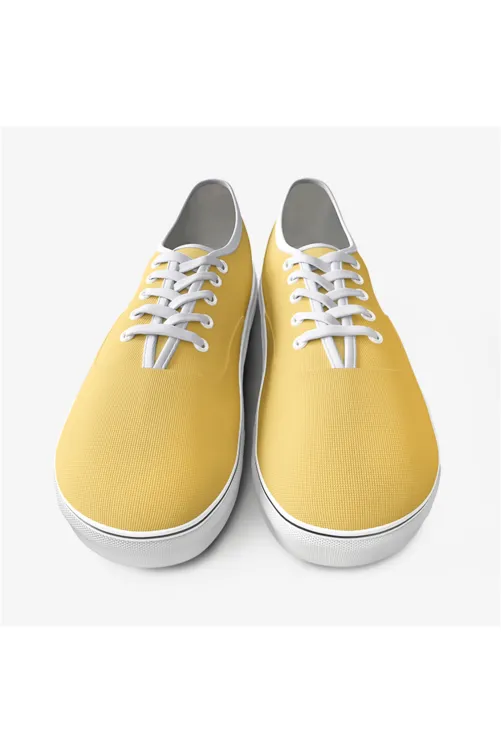 Gold Low Cut Canvas Sneakers