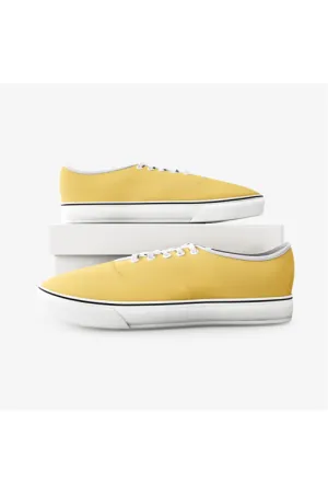 Gold Low Cut Canvas Sneakers