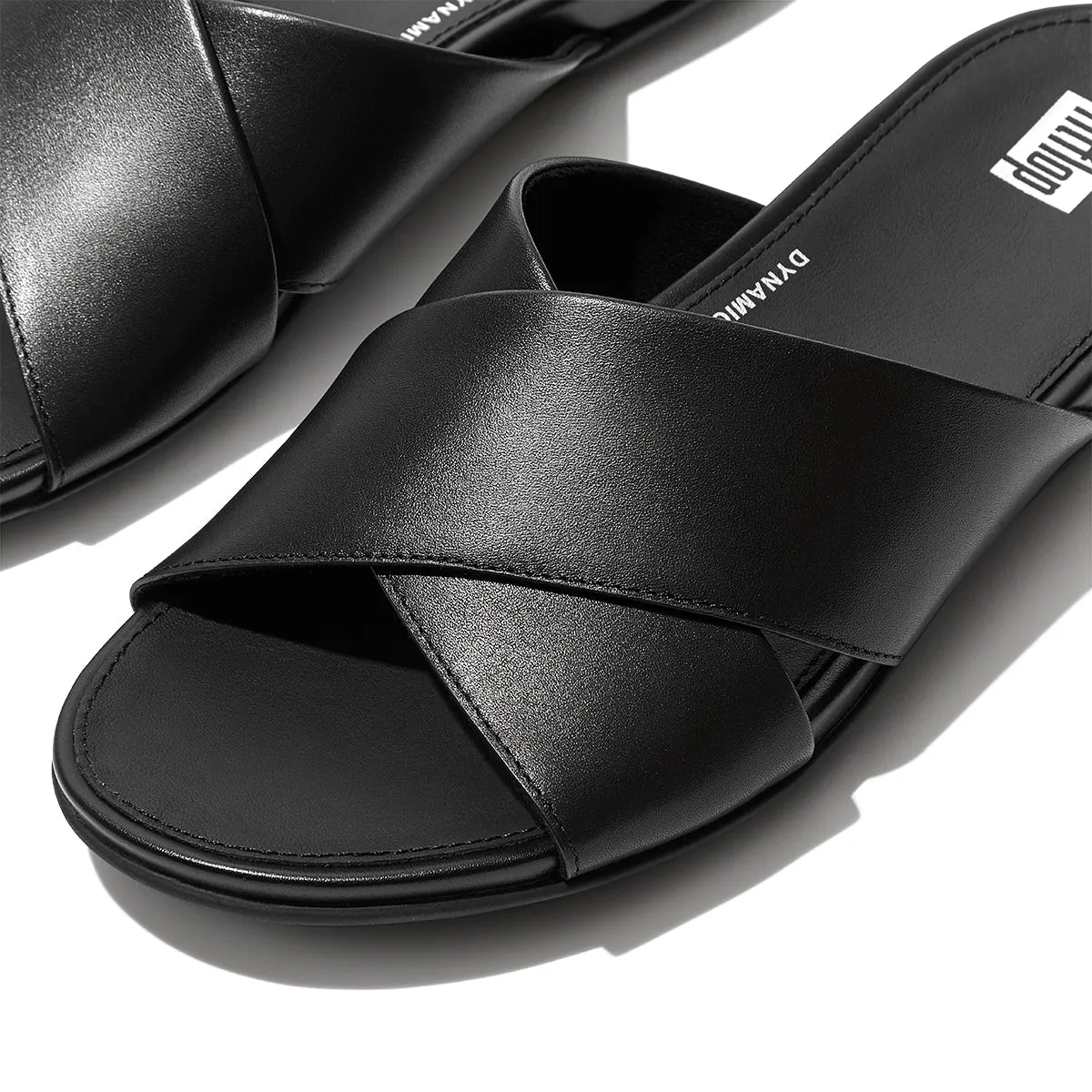 GRACIE Leather Cross Slides