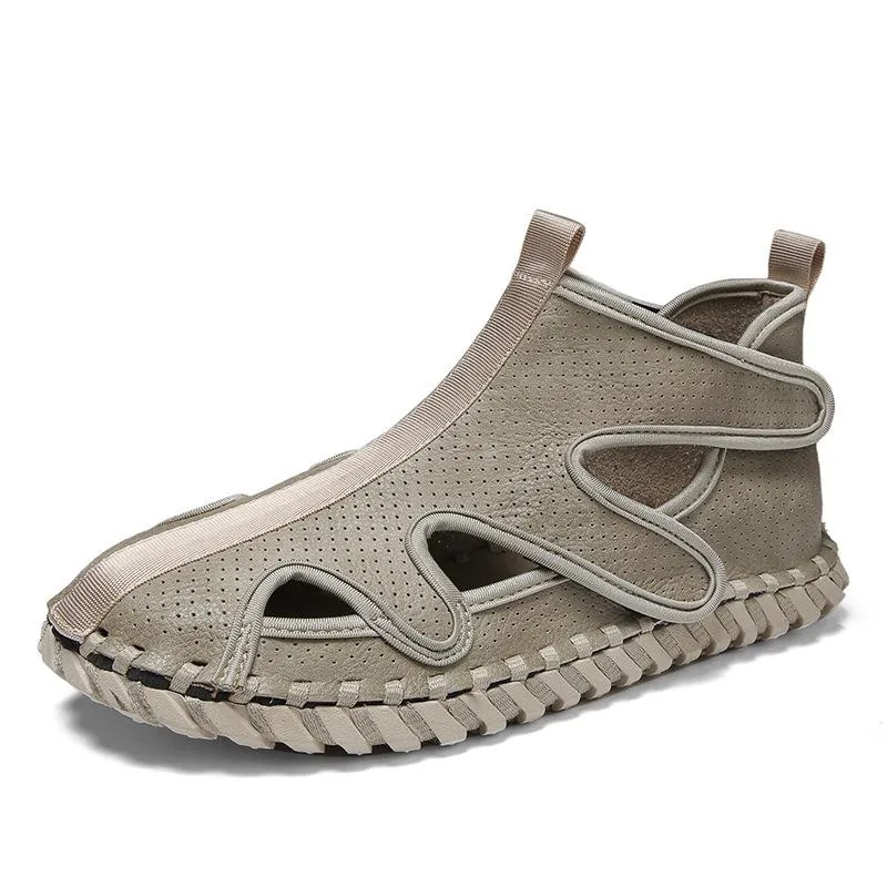 Handmade Leather Casual Velcro Shoes