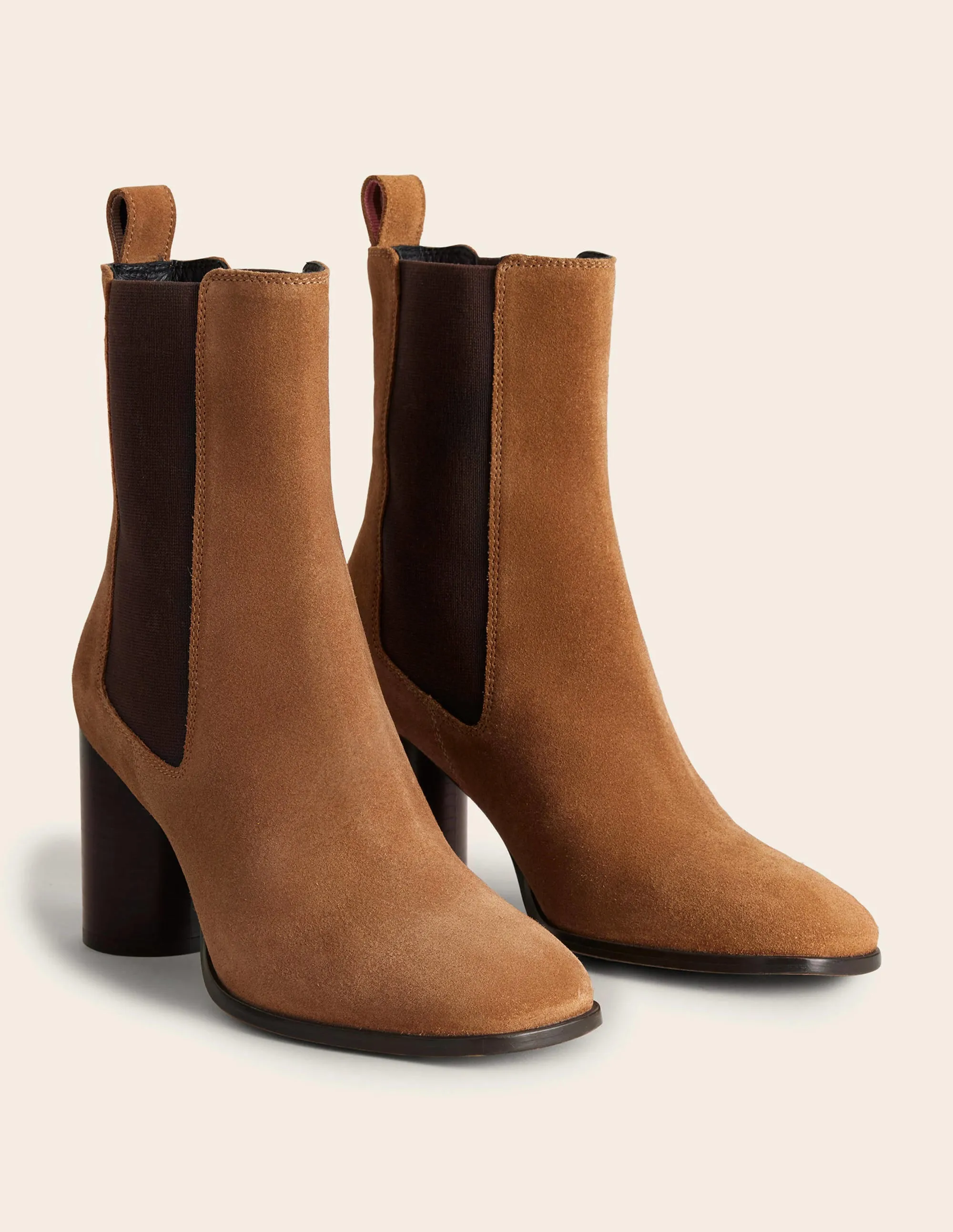 Heeled Chelsea Boots-Golden Brown