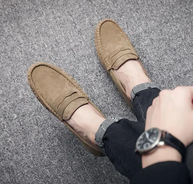 ✅High -quality Dedication✅Men's New Genuine Leather Soft Sole Slip-on Driving Casual Shoes