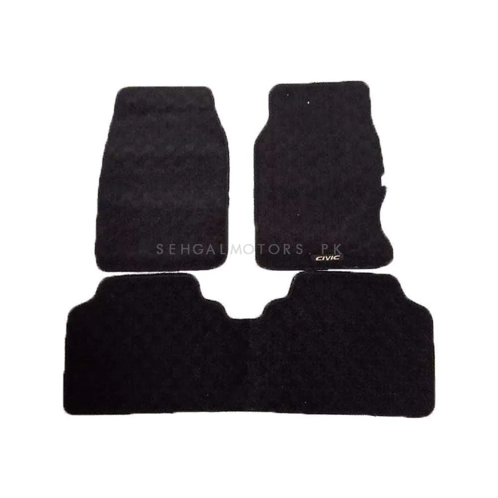 Honda Civic Carpet Floor Mat Black Mix Design 3 Pcs- Model - 2002-2006