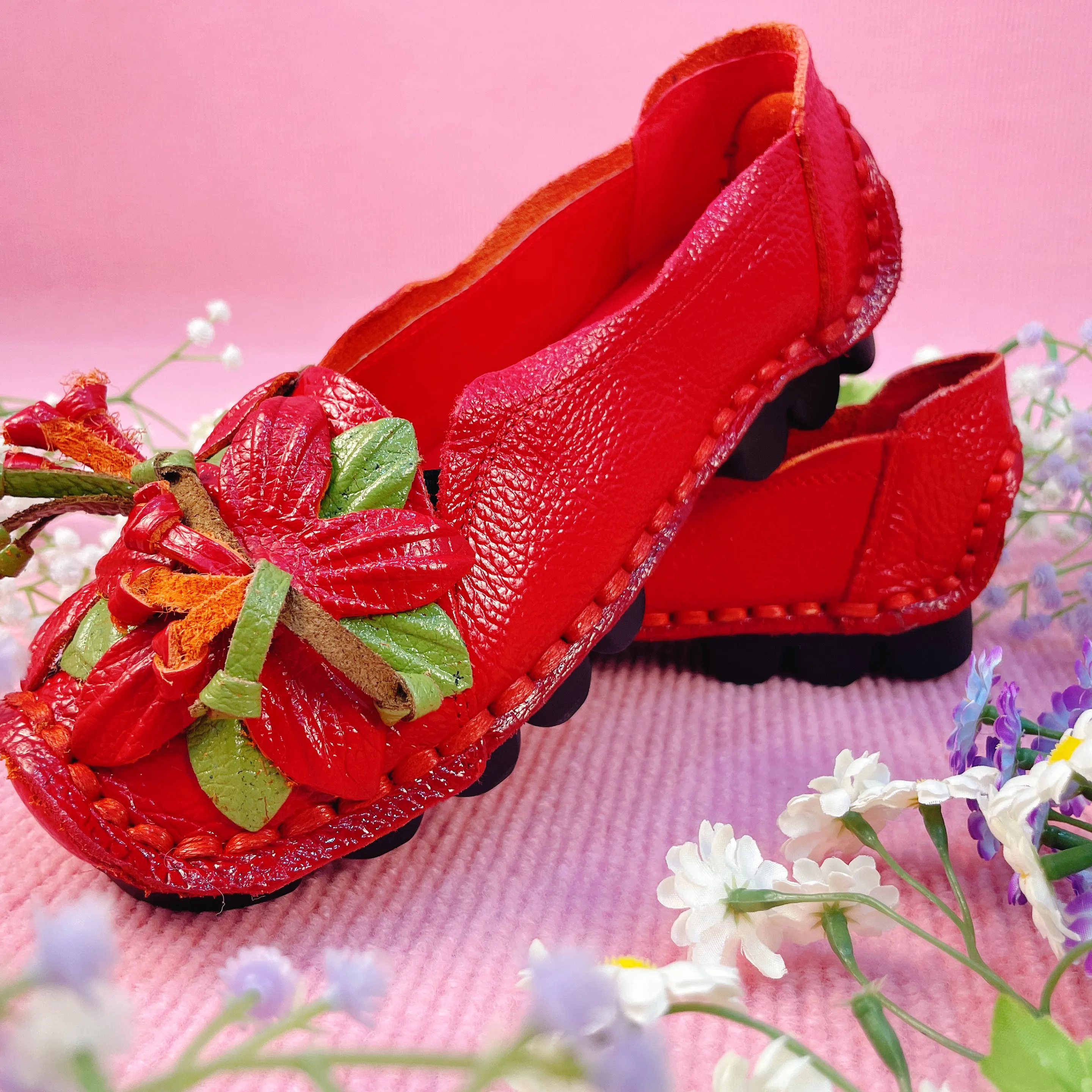 Hot New Autumn Flowers Handmade Shoes
