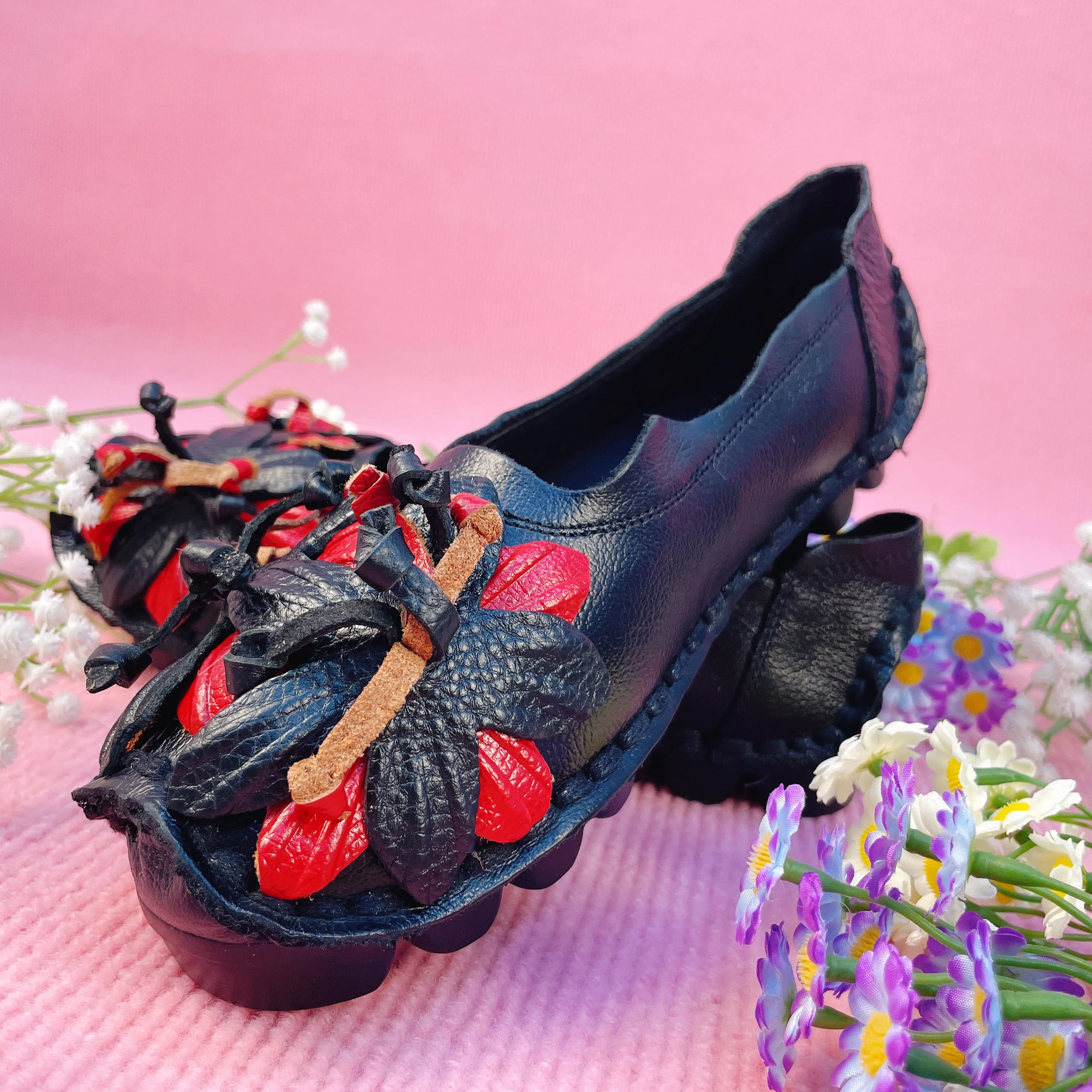 Hot New Autumn Flowers Handmade Shoes