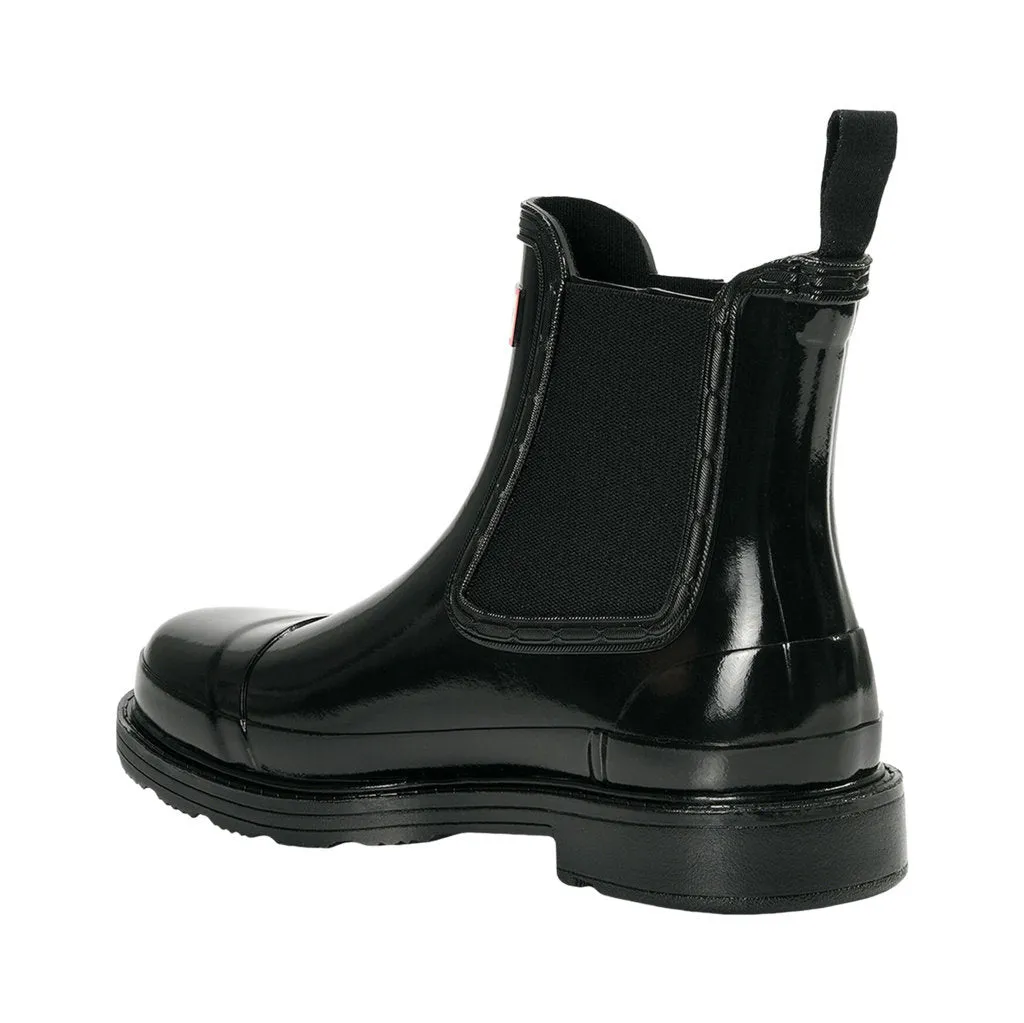 Hunter Commando Chelsea Gloss Rubber Women's Ankle Boots
