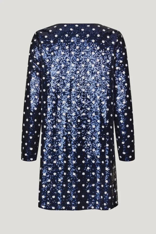 Javona Dress Blue Dotted Sequins