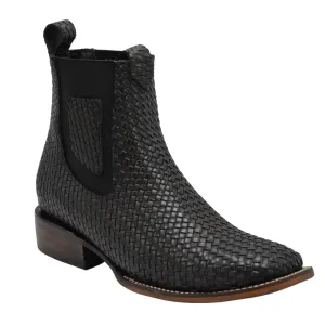 Joe boots 710 Chocolate Men’s Short Ankle Western Boots Square Toe Cowboy Short Boot Bota Rodeo