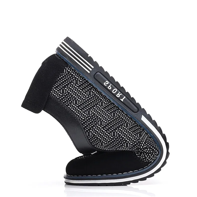 Kaegreel Men Special Suede Splicing Lace Up Soft Business Casual Shoes