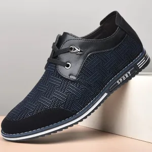 Kaegreel Men Special Suede Splicing Lace Up Soft Business Casual Shoes