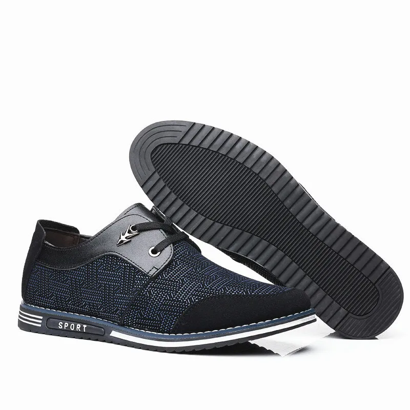 Kaegreel Men Special Suede Splicing Lace Up Soft Business Casual Shoes