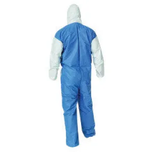 Kimberly-Clark Professional* 4X White KLEENGUARD* A40 Microporous Film Laminate Disposable Breathable Liquid And Particle Protection Coveralls With Front Zipper Closure And Blue Back