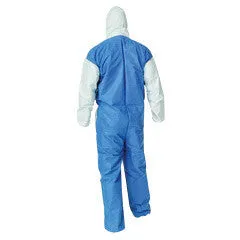 Kimberly-Clark Professional* 4X White KLEENGUARD* A40 Microporous Film Laminate Disposable Breathable Liquid And Particle Protection Coveralls With Front Zipper Closure And Blue Back