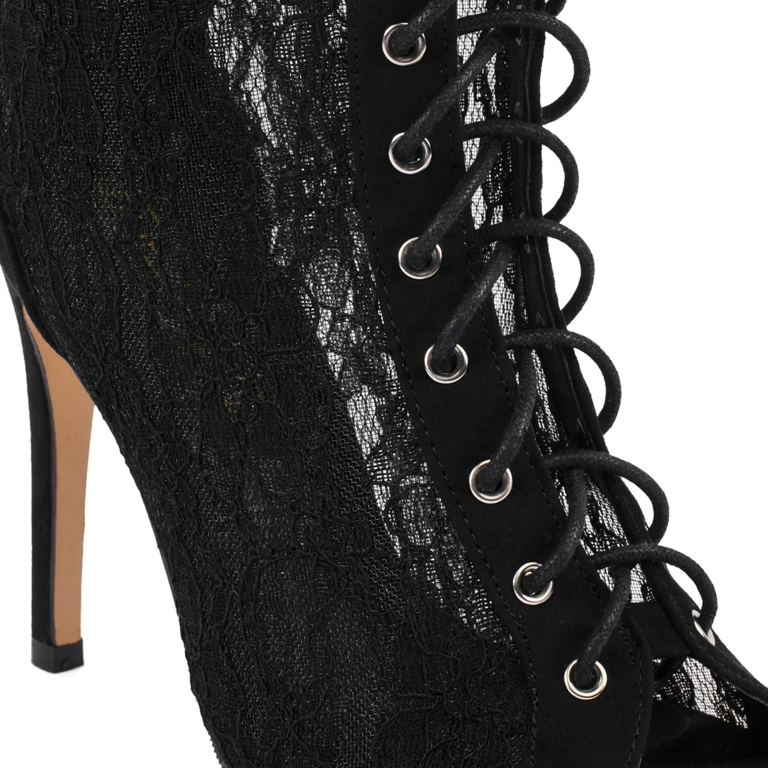 Lace Stiletto Ankle Boots