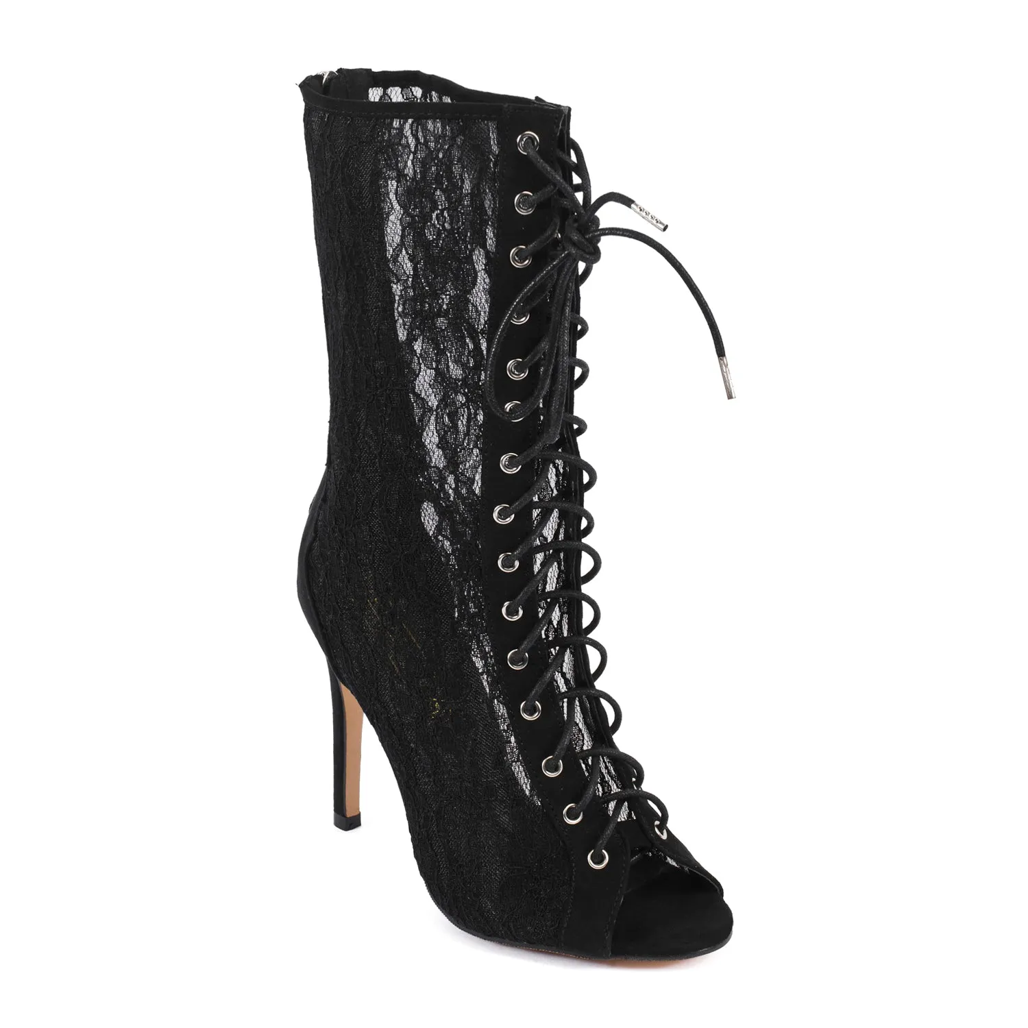 Lace Stiletto Ankle Boots