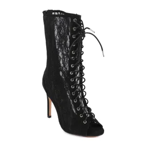 Lace Stiletto Ankle Boots