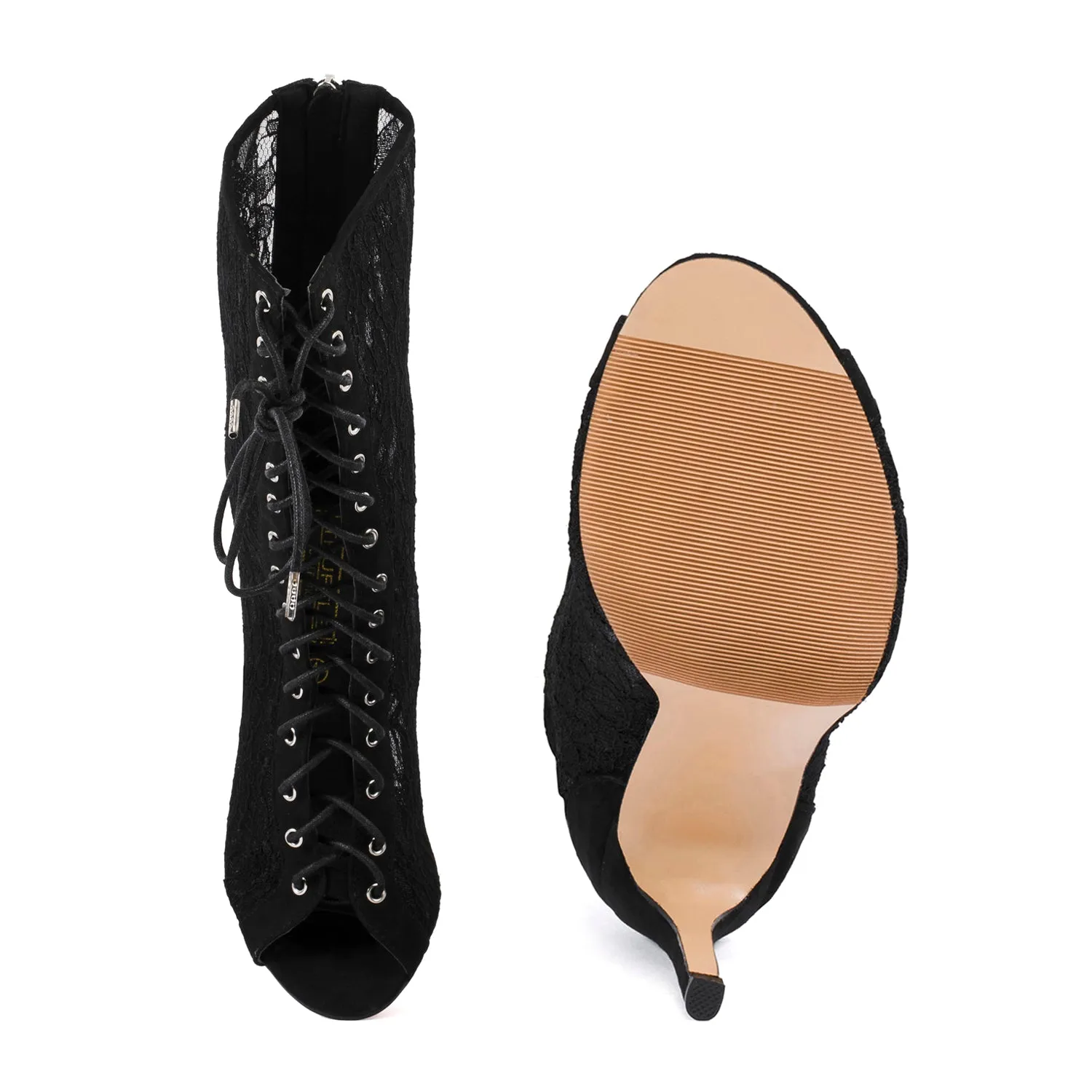 Lace Stiletto Ankle Boots
