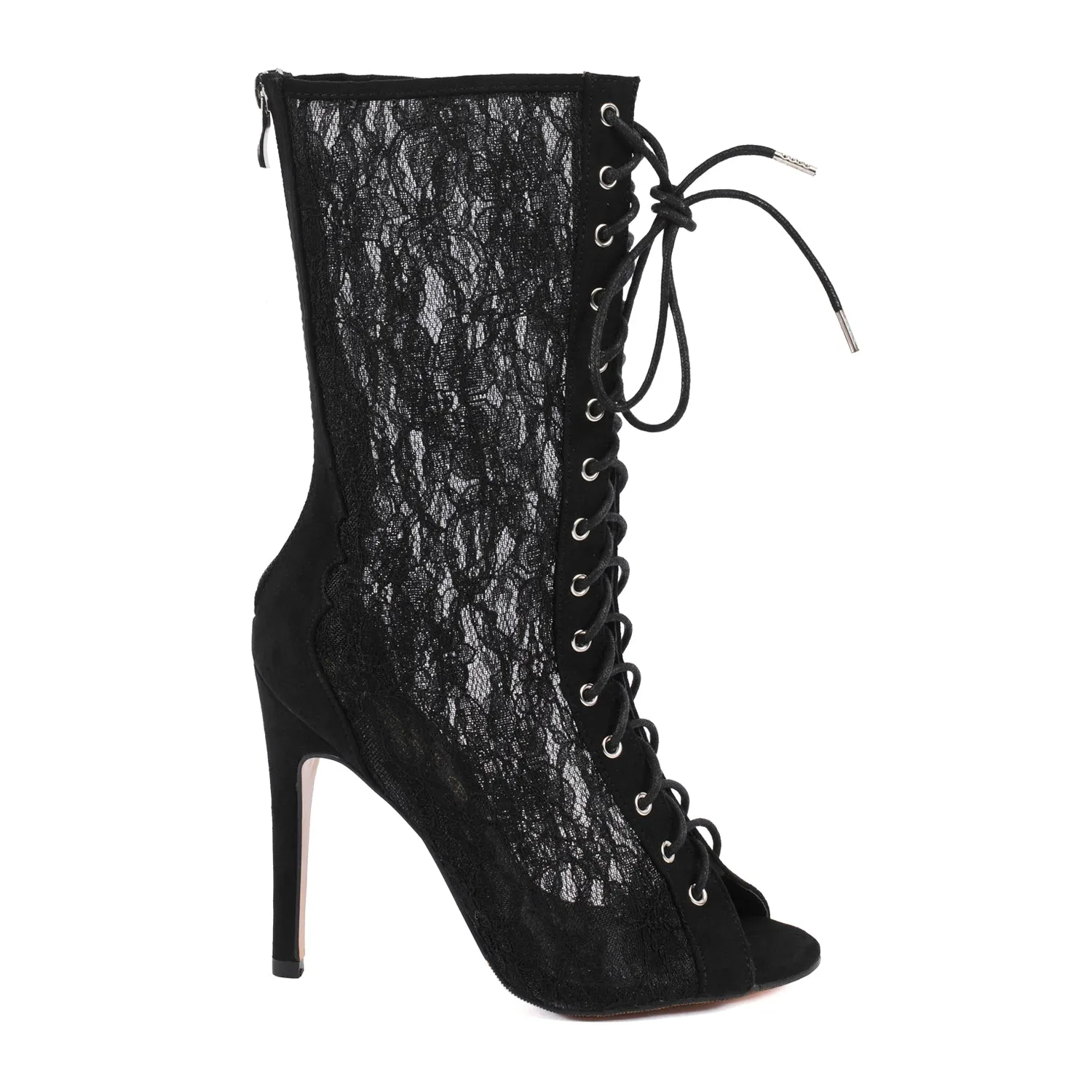 Lace Stiletto Ankle Boots