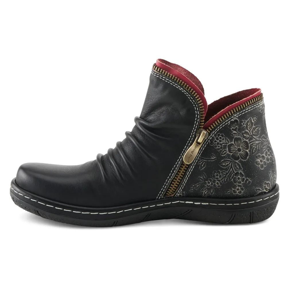 L'artiste By Spring Step Chesapeake Black Leather Bootie (Women's)