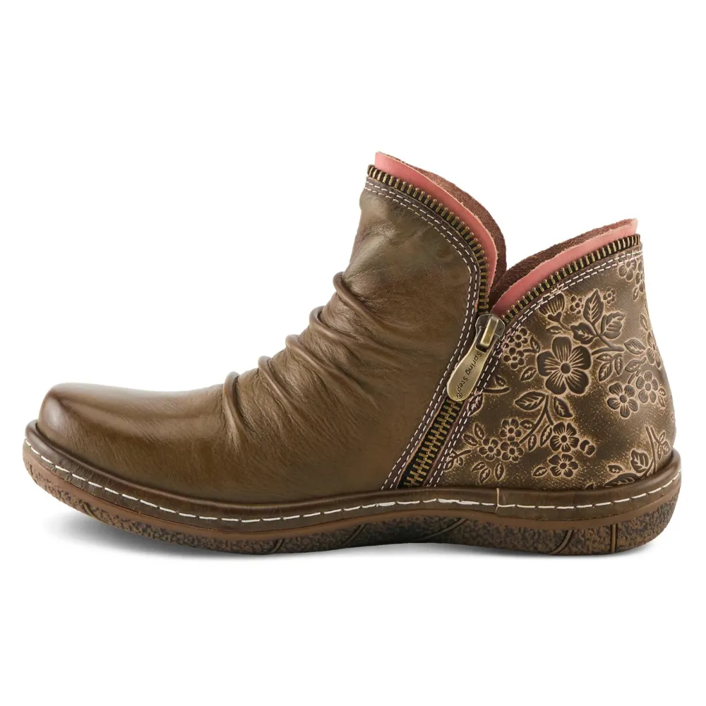L'artiste By Spring Step Chesapeake Olive Leather Bootie (Women's)